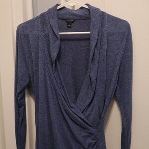 Ann Taylor Blue Wrap Top